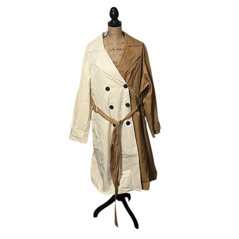 Lane Bryant Cream and Tan Trench Coat